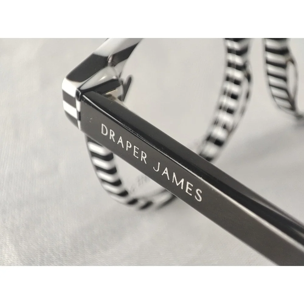 Draper James DJ1021 Black Stripe Eyeglass‎ Frames Women's 46-17-125 NWT + Case